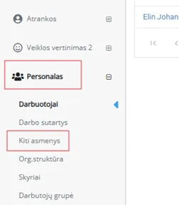 Darbuotojo duomenu valdymas | VECTICUM