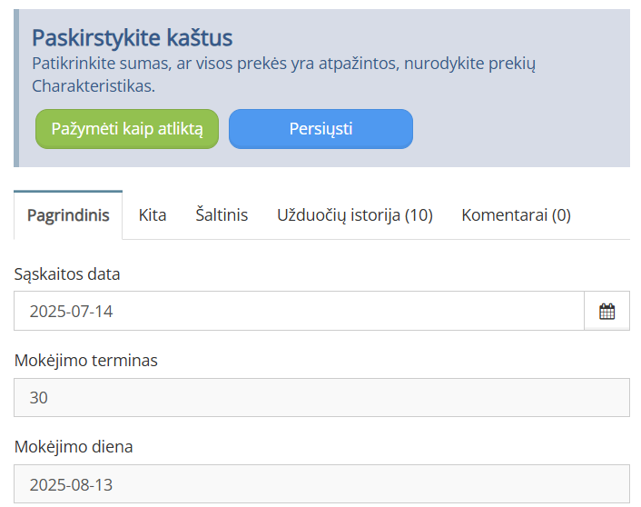 Gaunamu saskaitu valdymas | VECTICUM