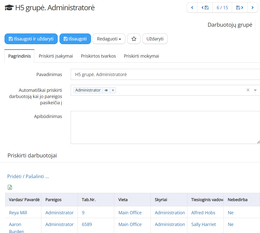 Tvarku ir isakymu valdymas | VECTICUM